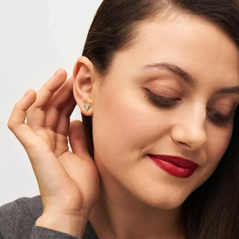 Diamond Cut Large Ørering 1 stk Forgyldt Multifarget