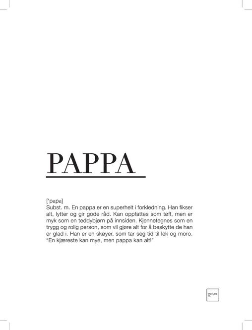Hovedbilde Pappa  plakat 30x40 cm