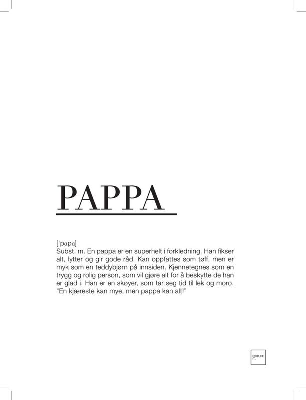 Pappa  plakat 30x40 cm