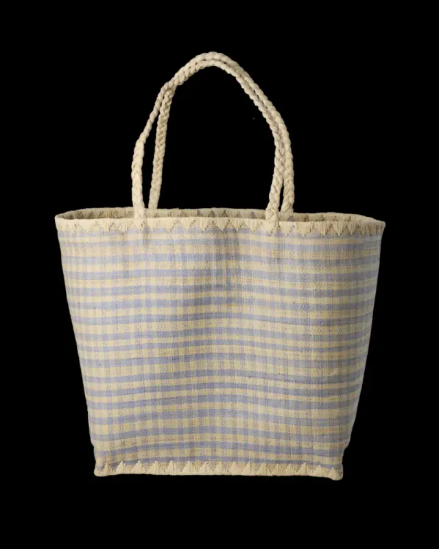 Large Raffia Bag - Blue